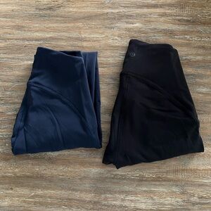 2 pairs of Lululemon Aligns - size 2, black and navy